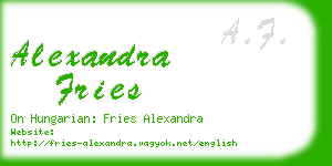 alexandra fries business card